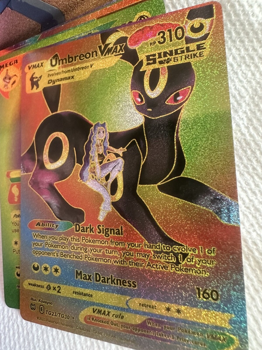 Pokémon Umbreon Vmax Alt Art Multi Color 💥 Foil Fan Art Hp310 NM