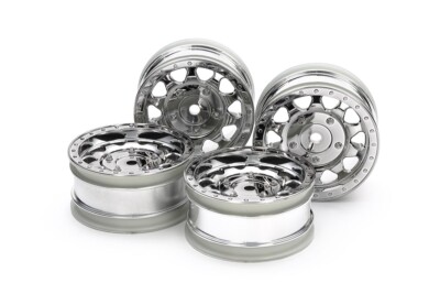 TAMIYA FELGEN BEDLOCK DESIGN FÜR TT-01 TT-02 BB-01 1:10 CHROM 26mm # 300051715