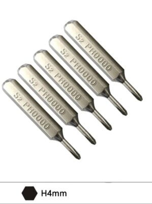5pc Phillips Cross Micro Screwdriver Bits 4mm Hex PH0000 For Laptop Phone Repair