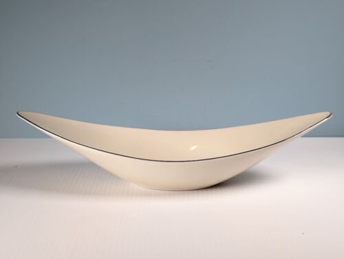 Lenox Weatherly Platinum Rim Oblong Canoe Serving Salad Bowl Centerpiece 14"