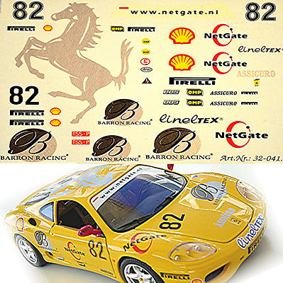Ferrari 360 Modena Baron Racing #82 NetGate 1:32 Decal Abziehbilder