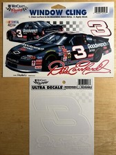 Dale Earnhardt 3 Vintage Race Decal/Cling Lot Of Two 2 5 x5 5 x8 New