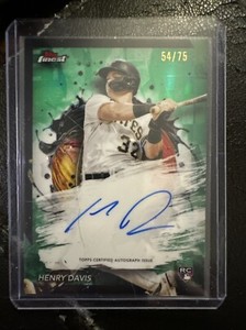 2024 Topps Finest Autograph Henry Davis Pirates RC Green On Card Auto /75