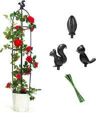 Tower Obelisk Garden Trellis for Climbing Plant,48Inch Rustproof Fiberglass