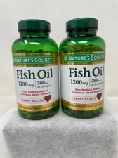 Nature's Bounty Fish Oil 1200mg, 360mg Omega-3, 200 Softgels - 2 Pack, Exp. 1/26