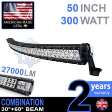 50" 300w Curved LED Light Bar Combo IP68 Driving Light Off Road 4WD Boat