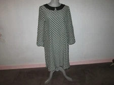 New KATE SPADE Geometric Print Silk Blend Shift Dress w/ Faux Peter-Pan Collar~M