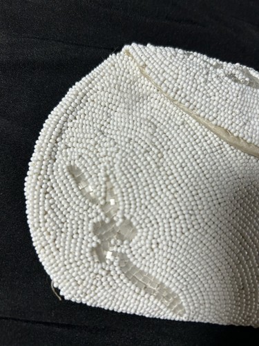 Vintage White Beaded Hand Clutch Made In Belgium by Walborg - Picture 2 of 18
