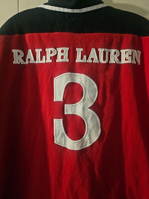 Y2K Ralph Lauren Rugby Men's Long Sleeve Polo Shirt Crest Patch