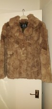 Ladies Real Fur Coat/Jacket Size 12 with Hook & Eye Closure