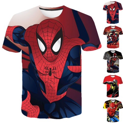 Spiderman Superhero T-Shirt Kids Boys Girls Short Sleeve Shirts Summer Tops Teeש - Bild 1 von 17