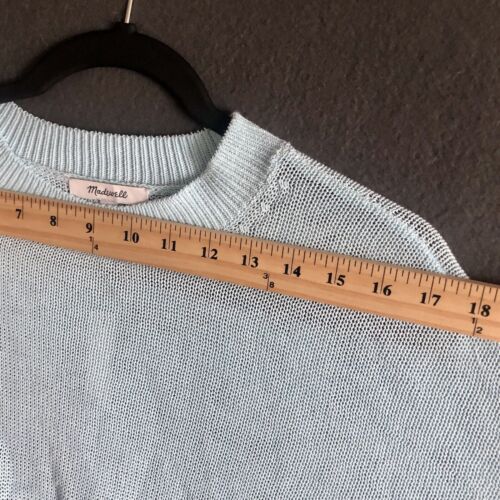 Madewell Sweater XXS Light Blue Loose Knit Crewneck Pullover Long Sleeve Top NWT - Picture 14 of 22