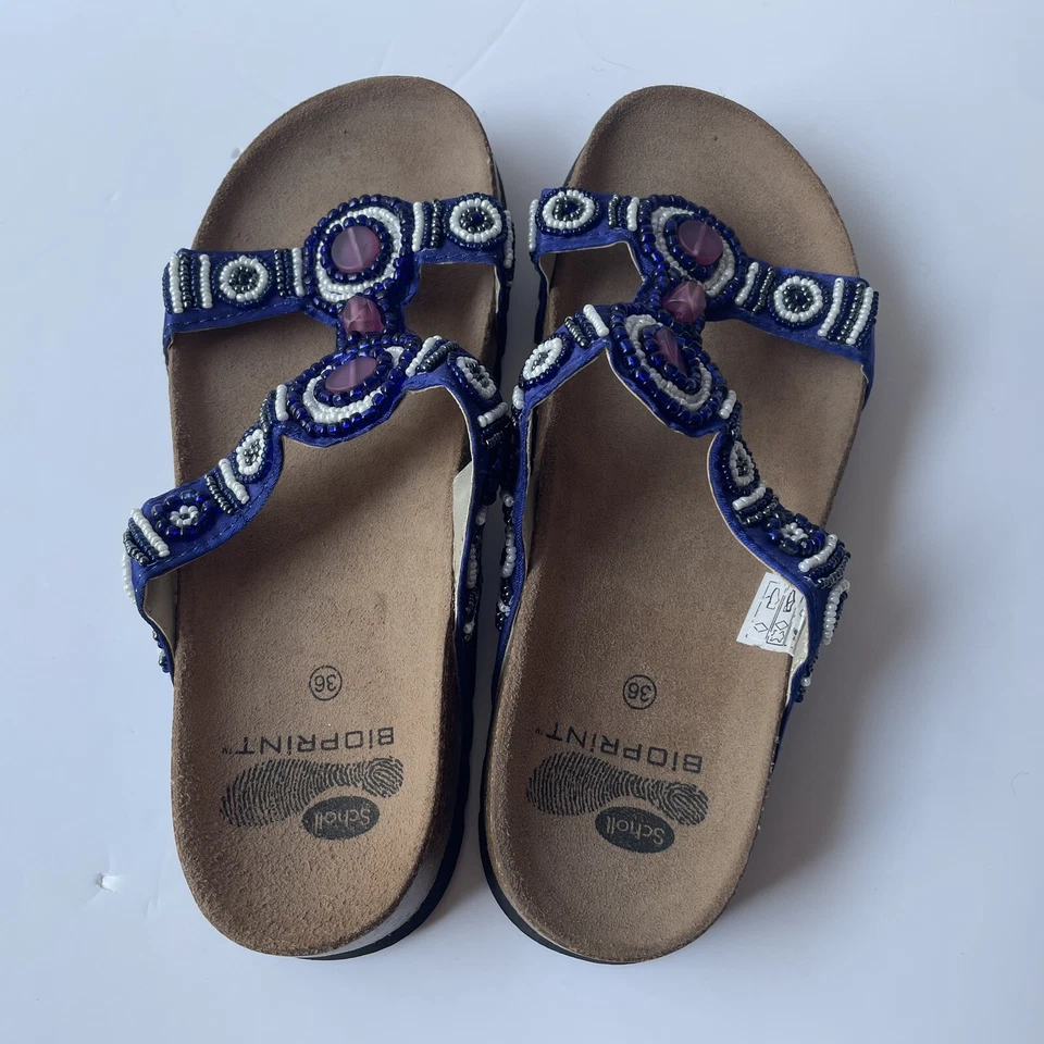 NUEVAS Sandalias Scholl Bioprint Cuentas Azul Plantar Talla 36 Foto 4 de 4