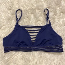 Victorias Secret PINK Sports Bra Small Blue Ultimate Lightly Lined Back Closure