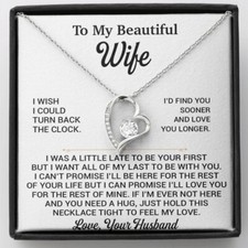 To My Beautiful Wife Necklace, Gift From Husband, Anniversary Gifts For Wife