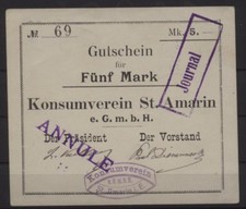 [18490] - NOTGELD ST. AMARIN (obecnie: Saint-Amarin), Konsumpverein St. Amarin eGmb