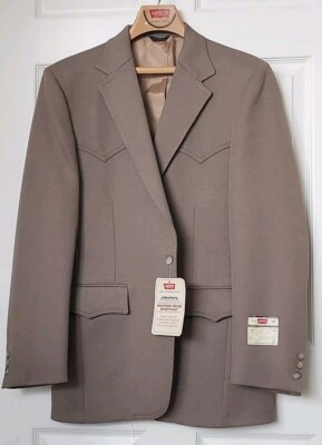 Vintage LEVI S Western Wear San Francisco CA Brown Sport Coat Jacket  40L W/tags