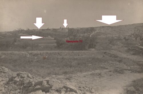 Foto VAUQUOIS von Norden Stollen und Aushub Panorama 1. Weltkrieg Verdun - Bild 1 von 2