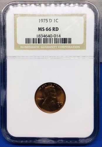 1975-D Lincoln Cent Memorial - **MS 66 RD** - Shiny Bright Coin!! NGC Certified