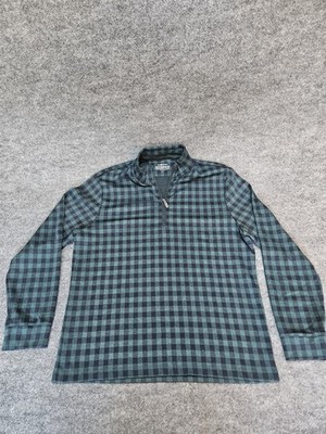 Vineyard Vines OTG Bluffs 1/4 Zip Pullover Mens Large Checker Pattern Green