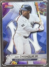 2025 Bowman’s Best 28 Jazz Chisholm Jr. Purple Laser Refractor /250 Yankees