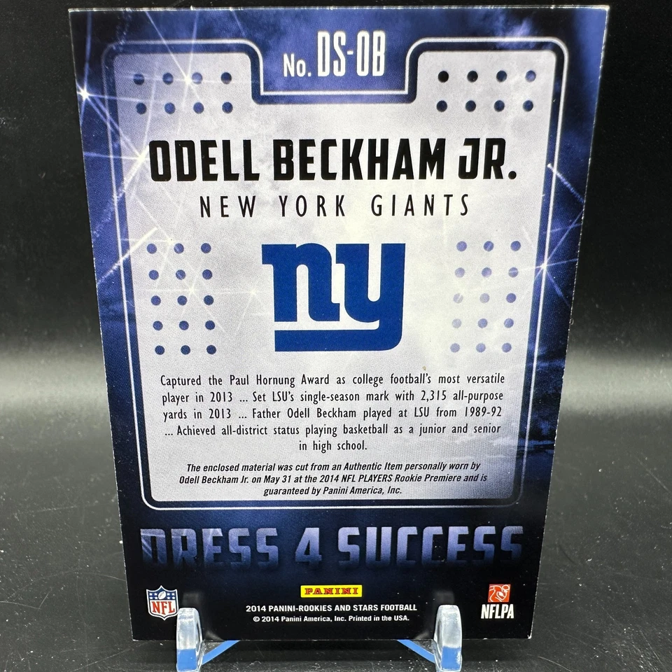 Odell Beckham Jr. Dress 4 Success RC Patch 2014 Panini Rookies & Stars #DS-OB - Image 2 of 2