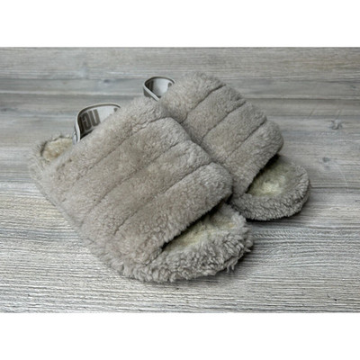 UGG FLUFF YEAH SLIDE ATLANTIC MOCASSIN SLIP ON SANDAL US 8