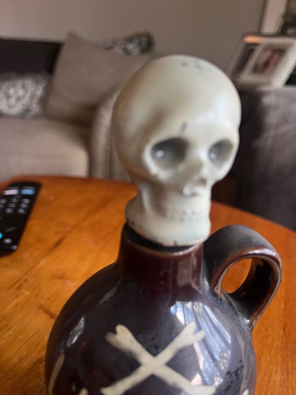 Vtg. El Coronado Poison Skullwhiskey Decanter “Lay Off Old Man’s Private Poison”