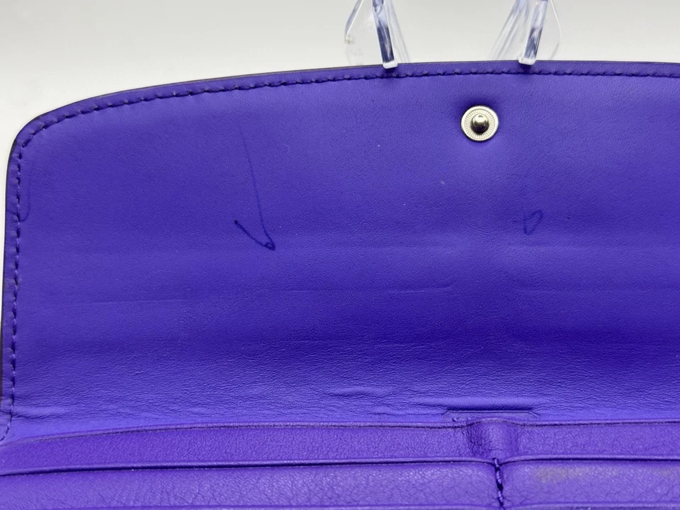 Cartera COACH Vintage Cuero Púrpura Delgada Sobre AUTÉNTICA Foto 4 de 4
