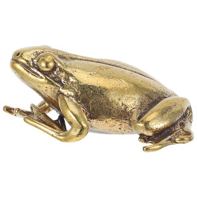 2 Stück Mini Retro Kupfer Frösche Statue Ornament Entzückende Home Office-Layout