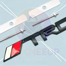 Black TRD Front Grill Badge Grille Emblem Metal Screw Fittings For Tacoma Tundra