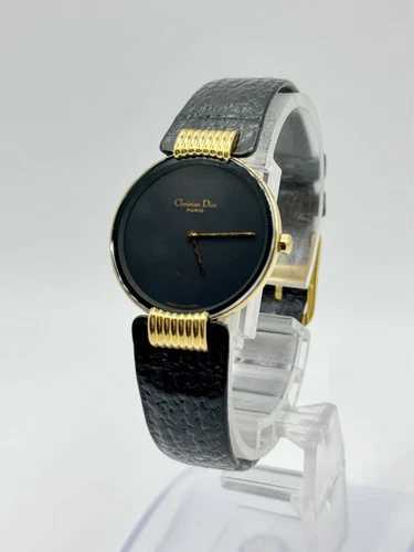 Montre femme Christian Dior B17 cadran noir, occasion, rayures mineures, taille libre