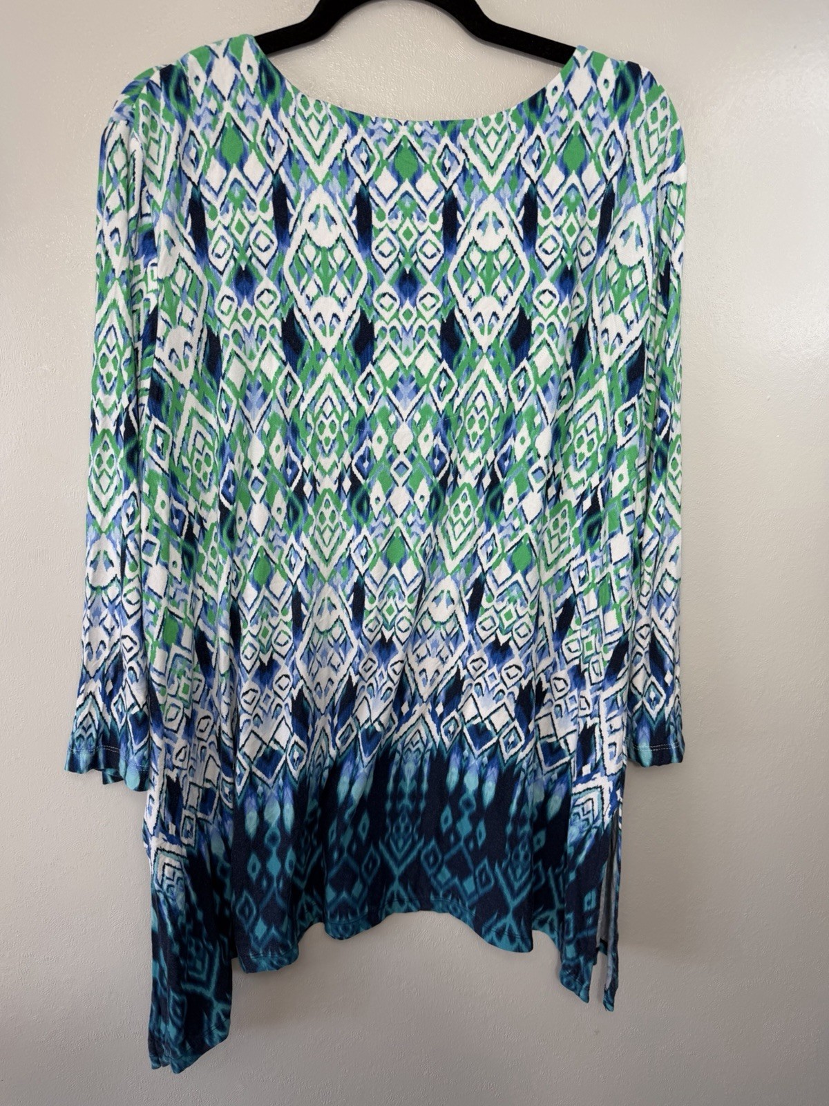 Ruby Rd Plus Size Green Blue Multiprint Pullover … - image 6