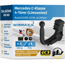 ANHÄNGERKUPPLUNG für Mercedes C-Klasse W206 ab 21 ve. abnehmbar GDW +13pol ESatz