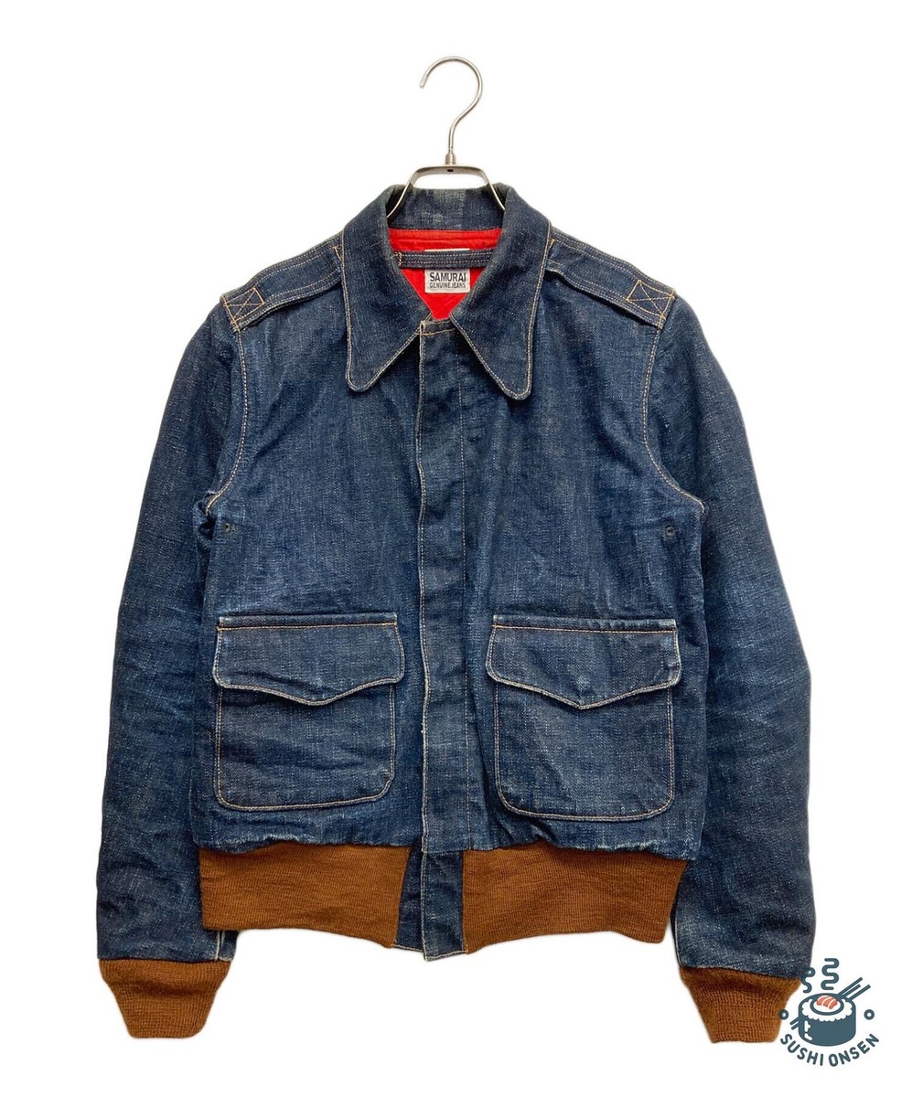 SAMURAI JEANS Denim A-2 Jacket [17oz] Denim Jacket Size: 36 Blue