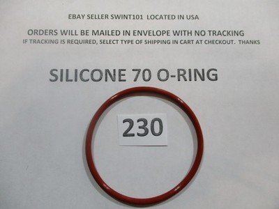 230 Silicone O-ring 70 durometer. 2-1/2'' ID x 2-3/4'' OD x 1/8'' thick. Quan 1.