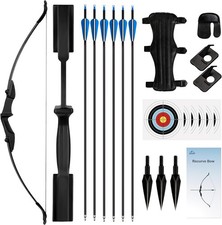 Recurve Bow and Arrow Set,Takedown Bows Archery for Adults Left BLACK