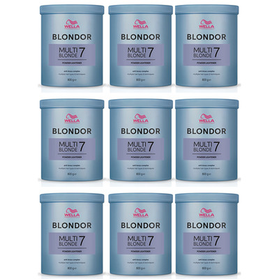 9 x Wella Blondor Multi Blonde 7 Powder zur Haaraufhellung Blondierung 800 g