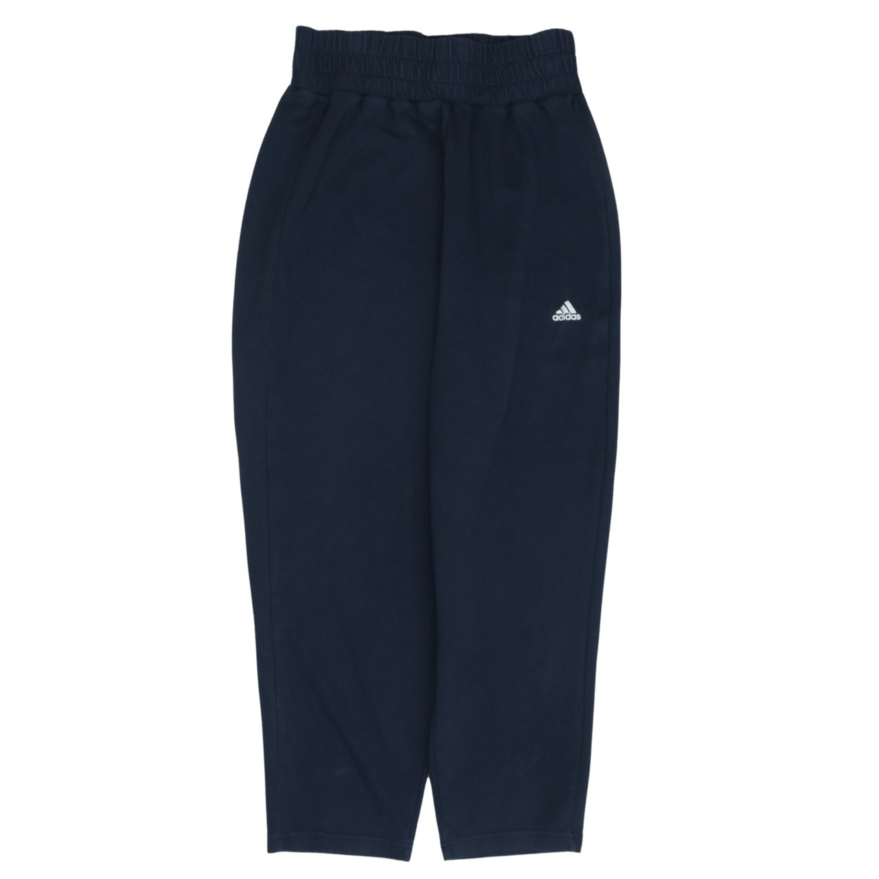 Adidas Womens Sweatpants Navy Blue Elastic Waist Embroidered Logo Tapered L