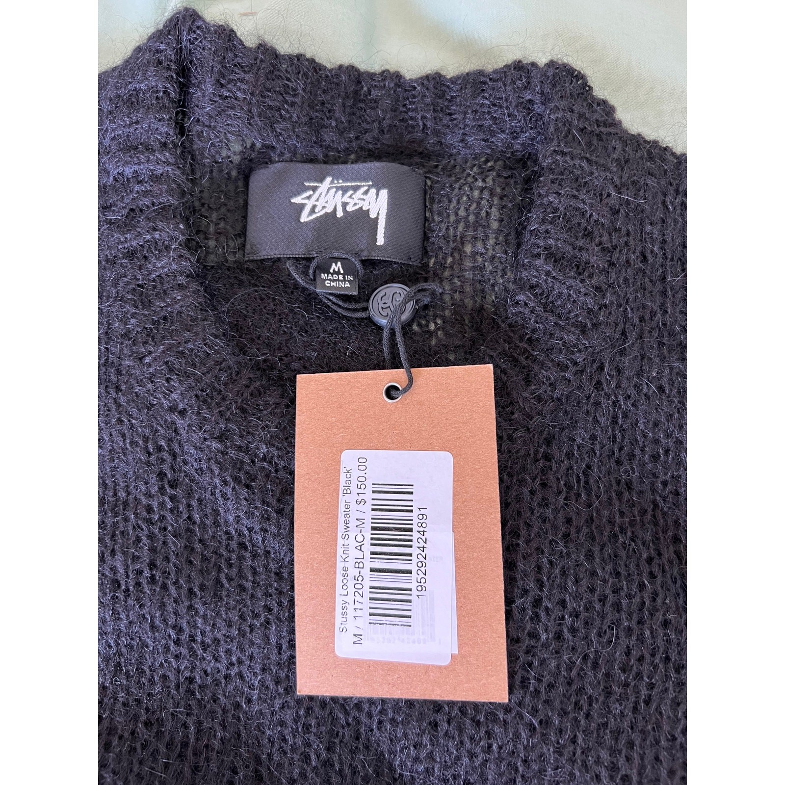 Stussy S Loose Knit Sweater - Size Medium - Black - NEW thumbnail 6