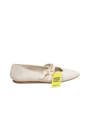 Dolce Vita Damenschuhe flach UK 6,5 creme 100% Kunstleder Mary Jane
