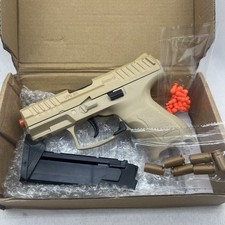 VP9SK VP9 SK 9mm Shell Ejecting Soft Bullet Toy Gun - Tan- Orange Tip