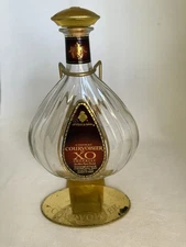 Vintage Courvoisier XO Imperial Cognac Empty Bottle With Gold Stand France Made