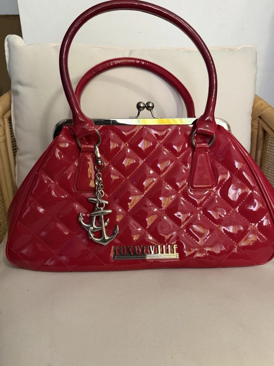 Lux de Ville Shimmer Quilted Red Mini Backpack Guc lux de ville - Gem main image 3