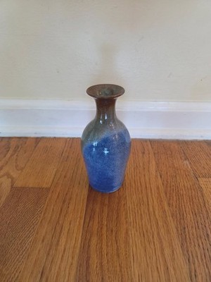 Vintage 6'' Pigeon Forge pottery vase - blue two-tone - antique/collectible
