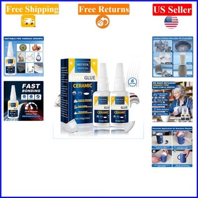 100g Waterproof Super Glue for Ceramic & Porcelain, Fast-Drying, No Smell