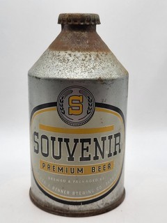 SOUVENIR PREMIUM BEER CROWNTAINER CONE TOP BEER CAN RENNER YOUNGSTOWN 1950S