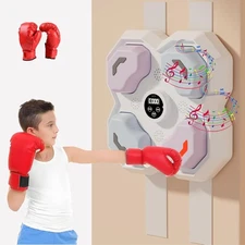 Music Boxing Machine Wall-Mounted Smart Bluetooth LED Trainer with Gloves