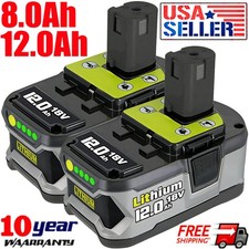 PACK For RYOBI 18V 8.0Ah P108 High Capacity 18 Volt Lithium-Ion One Plus Battery