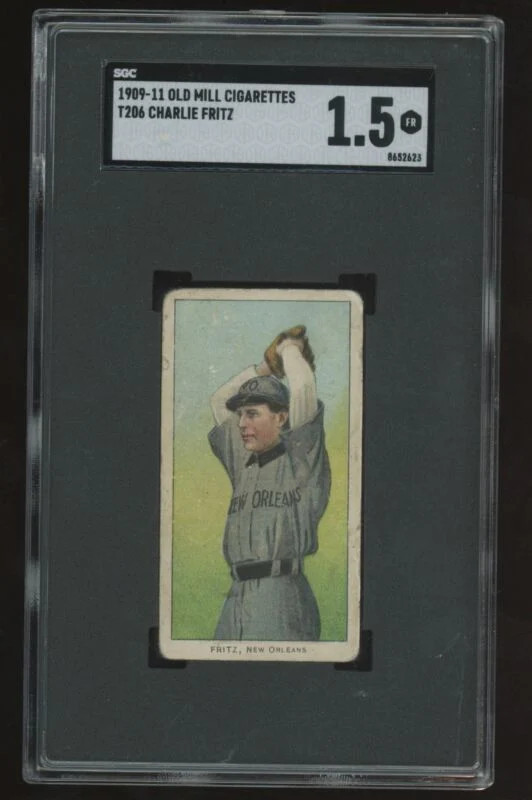1909 T206 CHARLIE FRITZ FAIR OLD MILL SL RARE SGC 1.5 NEW ORLEANS PELICANS